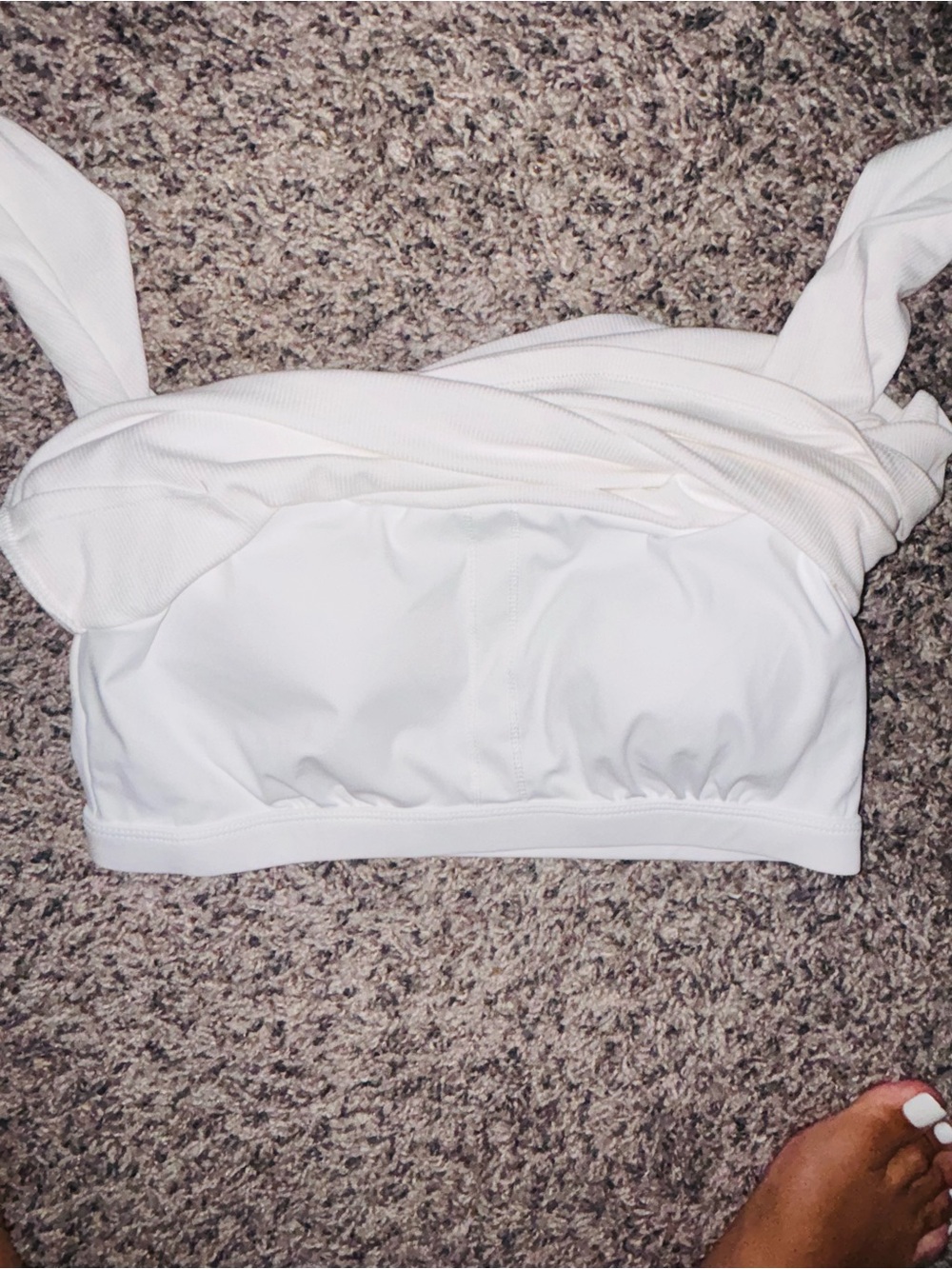 HALARAS OFF THE SHOULDER WITH BUILT IN BRA EVERYDAY TOP - Picture 4 of 7